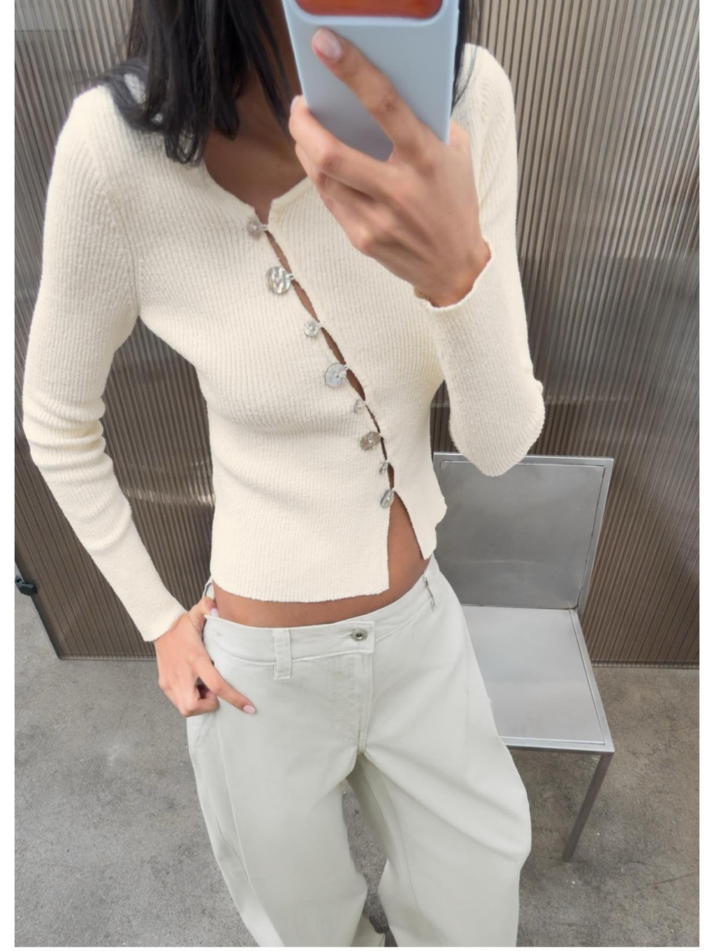 Zara Asymmetric Knit Top NWT
